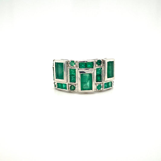 Natural Emerald Gemstone 925 Sterling Silver Ring | Paraiso Jewels