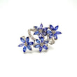 Natural Tanzanite and Diamond Gemstone 925 Sterling Silver Ring | Paraiso Jewels