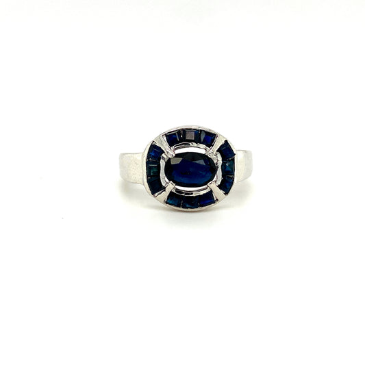 Natural Sapphire Gemstone 925 Sterling Silver Ring | Paraiso Jewels