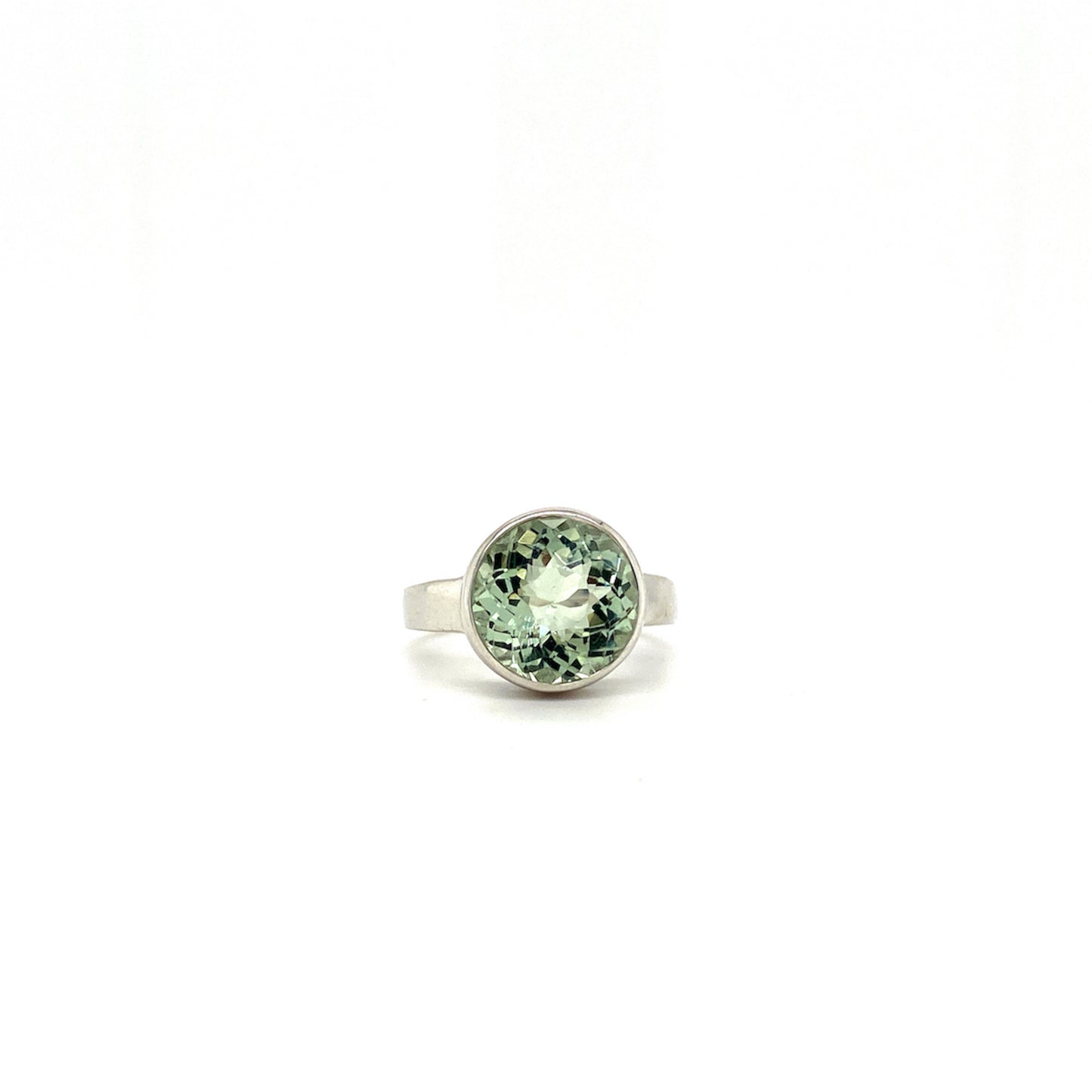 Natural Green Amethyst Gemstone 925 Sterling Silver Ring | Paraiso Jewels