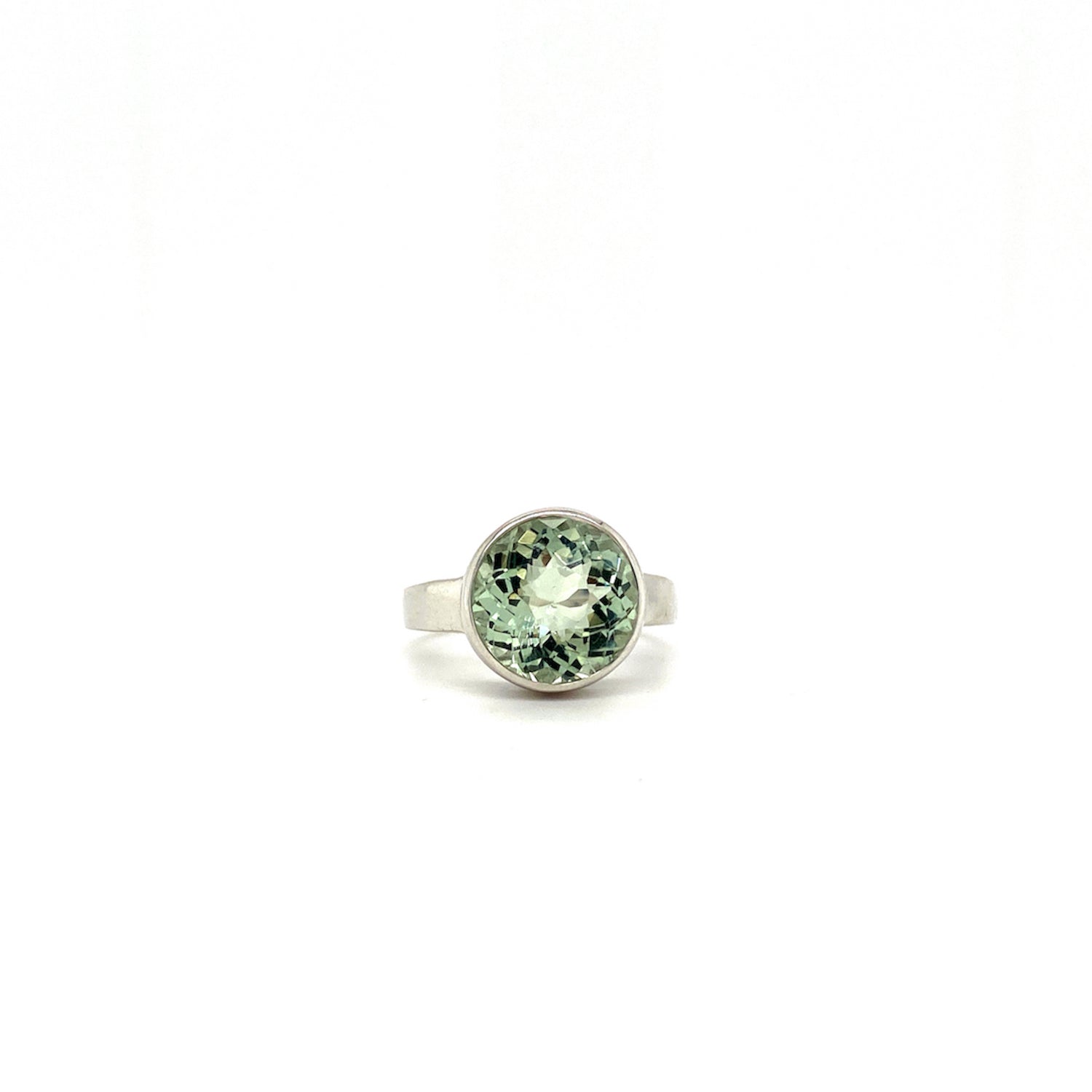 Natural Green Amethyst Gemstone 925 Sterling Silver Ring | Paraiso Jewels