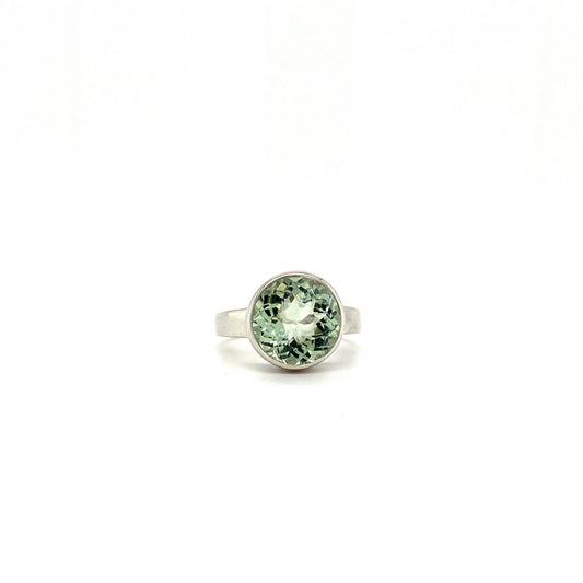 Natural Green Amethyst Gemstone 925 Sterling Silver Ring | Paraiso Jewels