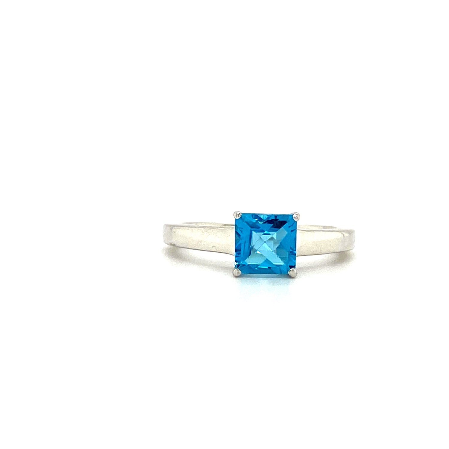 Natural Blue Topaz Gemstone 925 Sterling Silver Ring | Paraiso Jewels