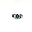 Natural Sapphire and Diamond Gemstone 925 Sterling Silver Ring | Paraiso Jewels