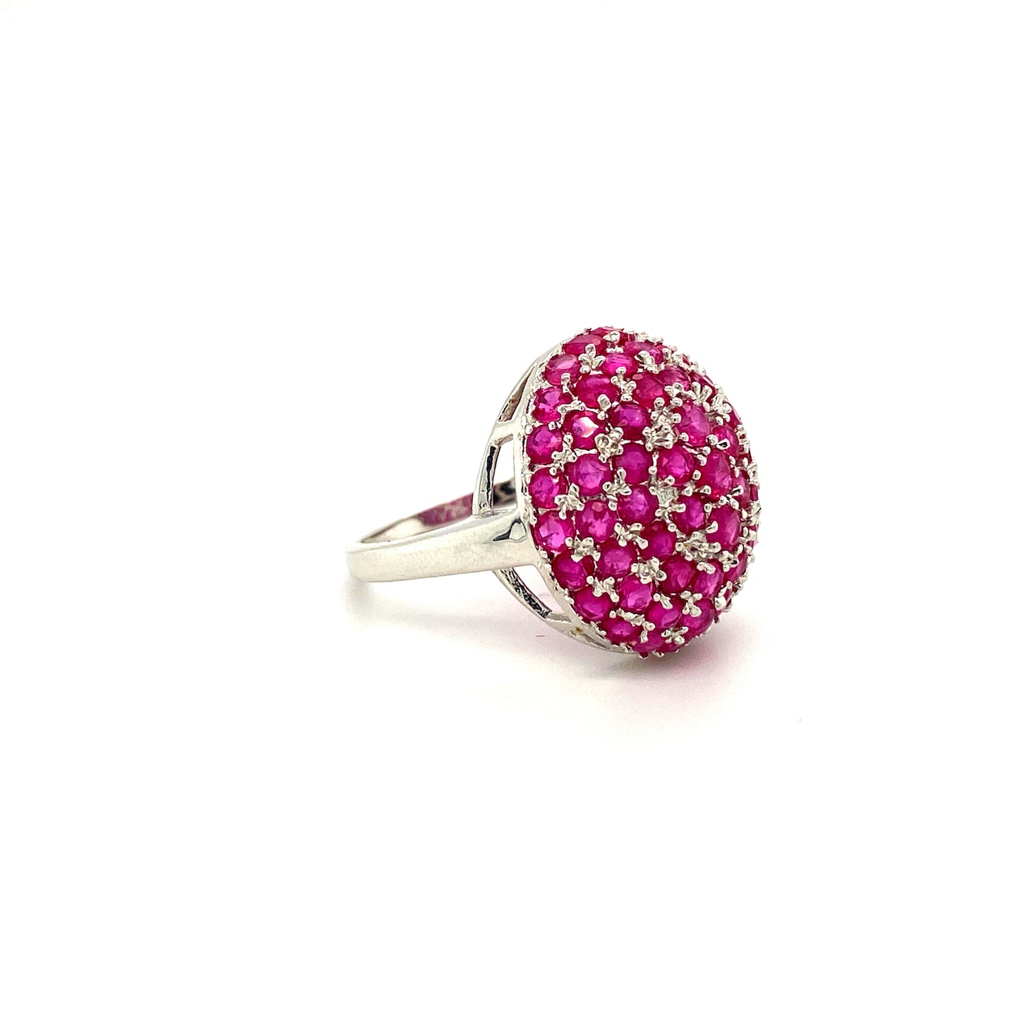 Natural Ruby Gemstone 925 Sterling Silver Ring - Side View | Paraiso Jewels