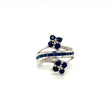 Natural Sapphire and Diamond Gemstone 925 Sterling Silver Ring | Paraiso Jewels