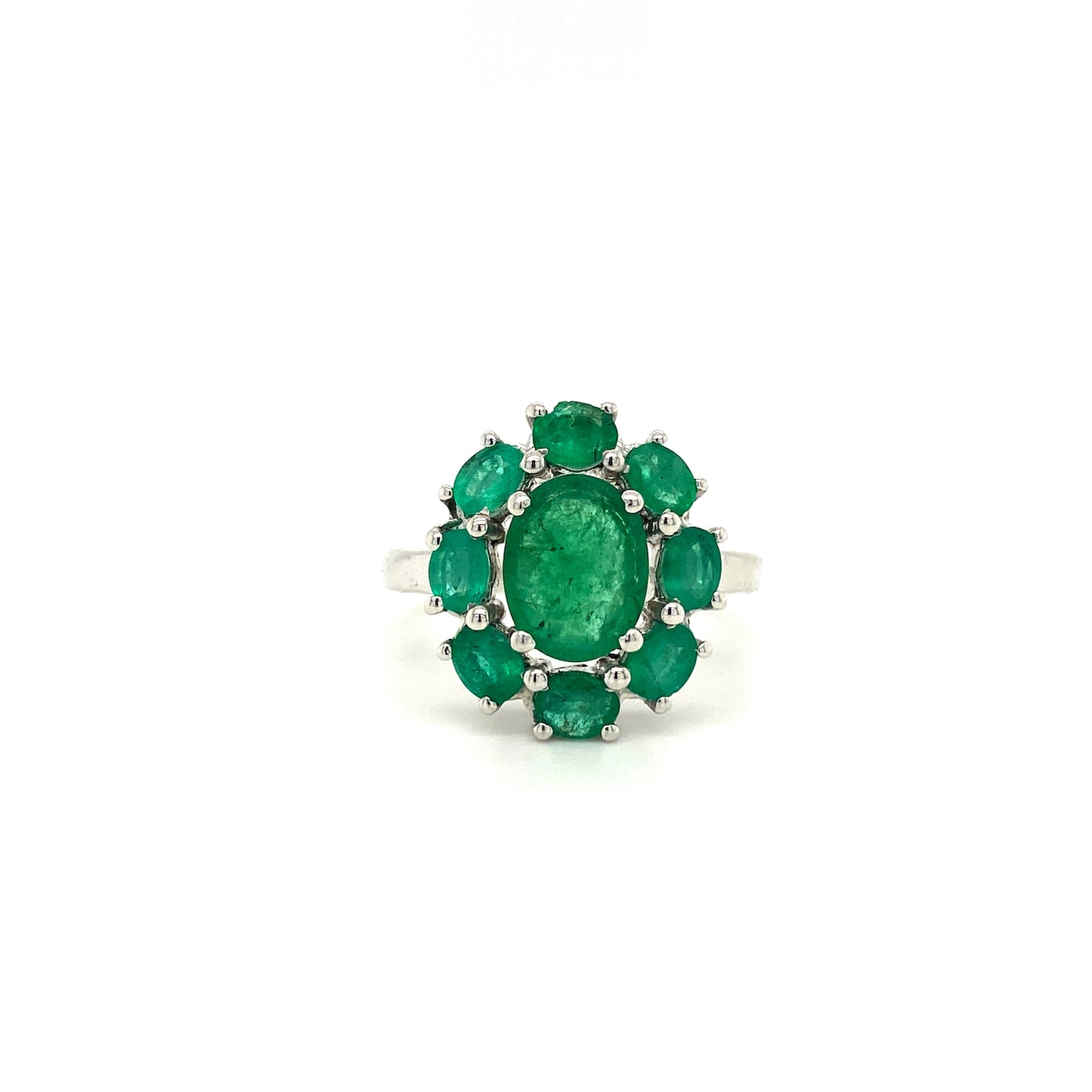 Natural Emerald Gemstone 925 Sterling Silver Ring | Paraiso Jewels