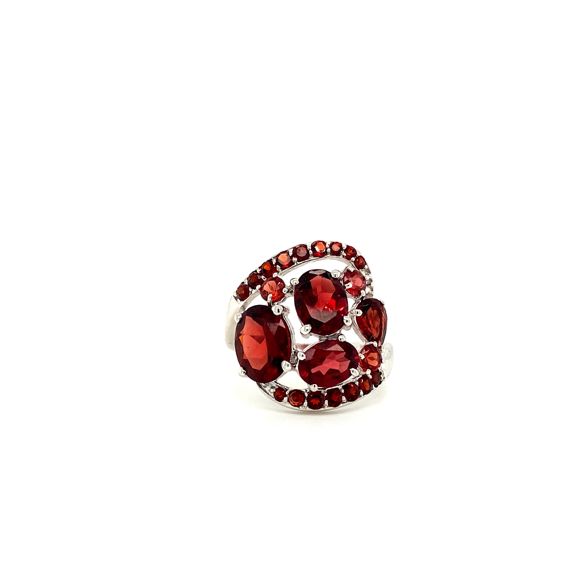 Natural Garnet Gemstone 925 Sterling Silver Ring | Paraiso Jewels