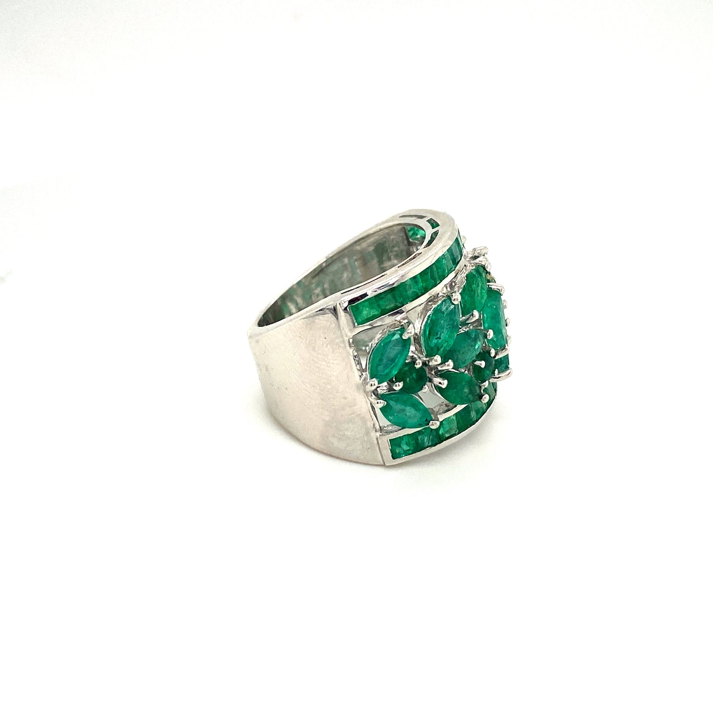 Natural Emerald Gemstone 925 Sterling Silver Ring