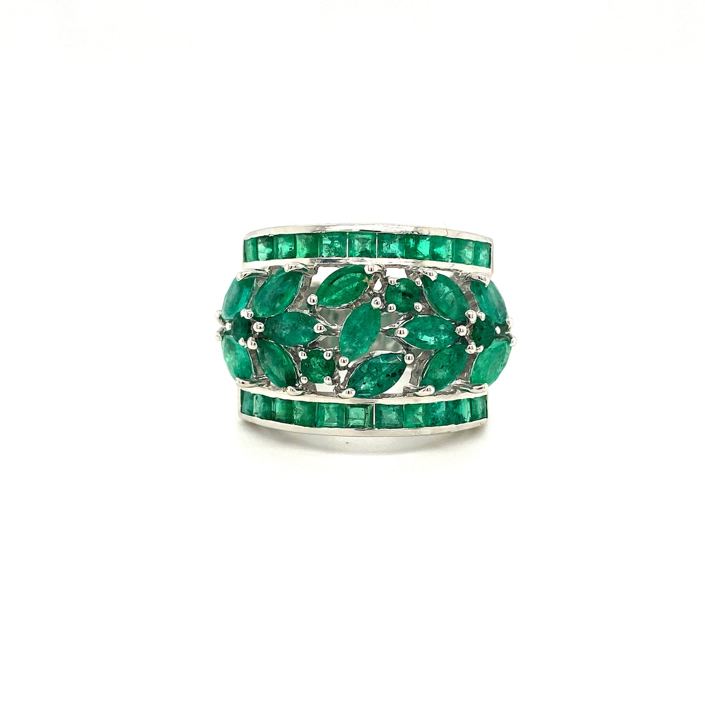 Natural Emerald Gemstone 925 Sterling Silver Ring