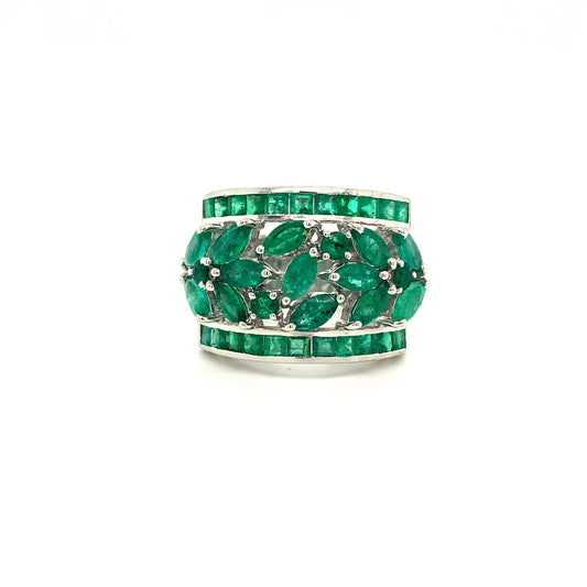 Natural Emerald Gemstone 925 Sterling Silver Ring