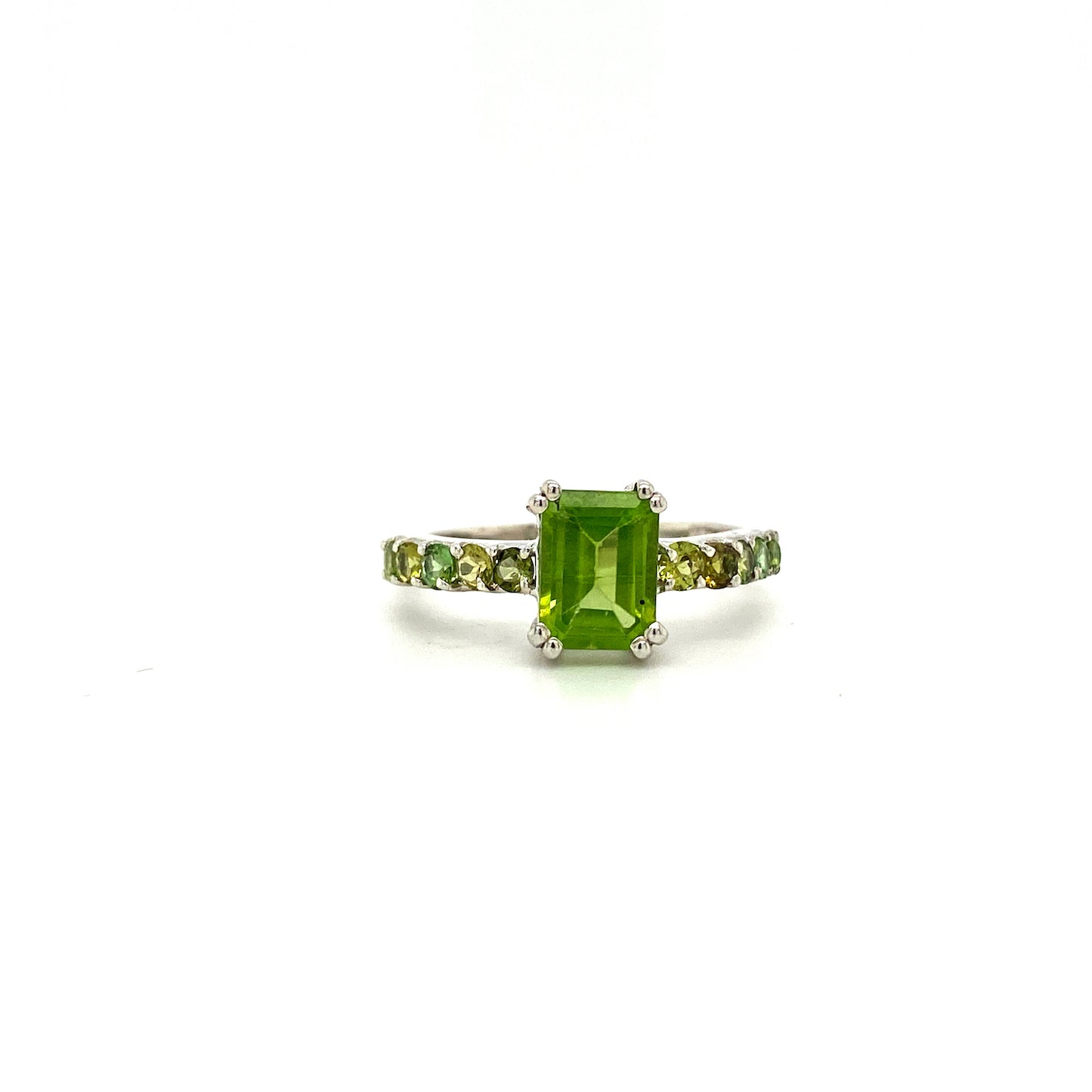 Natural Peridot Gemstone 925 Sterling Silver Ring | Paraiso Jewels