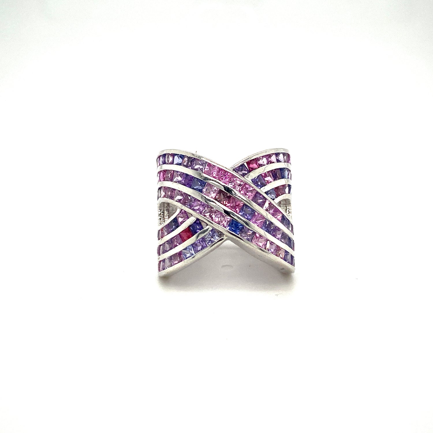Natural Multi Sapphire Gemstone 925 Sterling Silver Ring | Paraiso Jewels