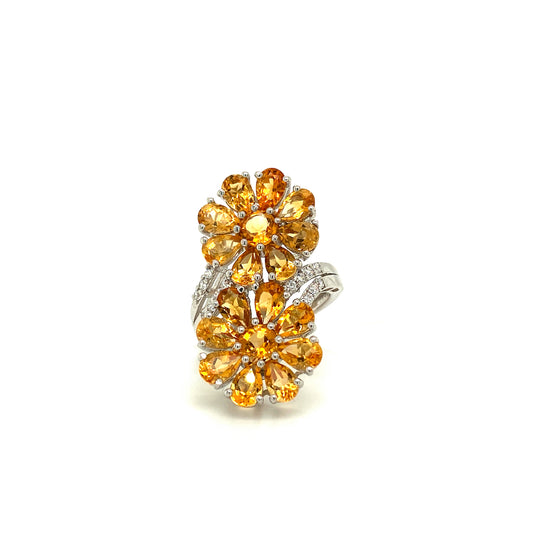 Natural Citrine Gemstone 925 Sterling Silver Ring | Paraiso Jewels