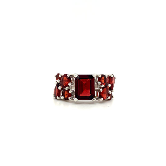 Natural Garnet Gemstone 925 Sterling Silver Ring | Paraiso Jewels