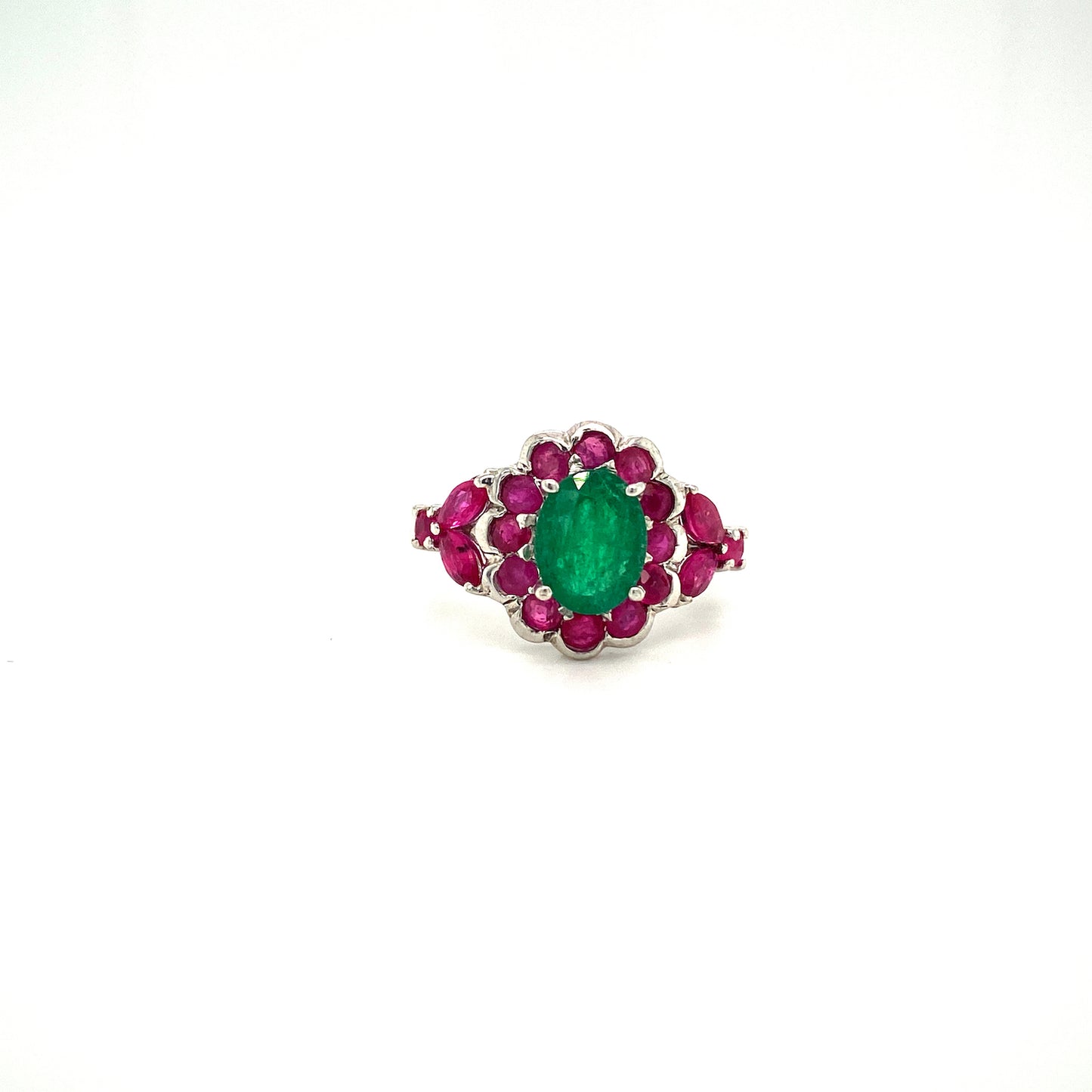 Natural Emerald Gemstone 925 Sterling Silver Ring | Paraiso Jewels