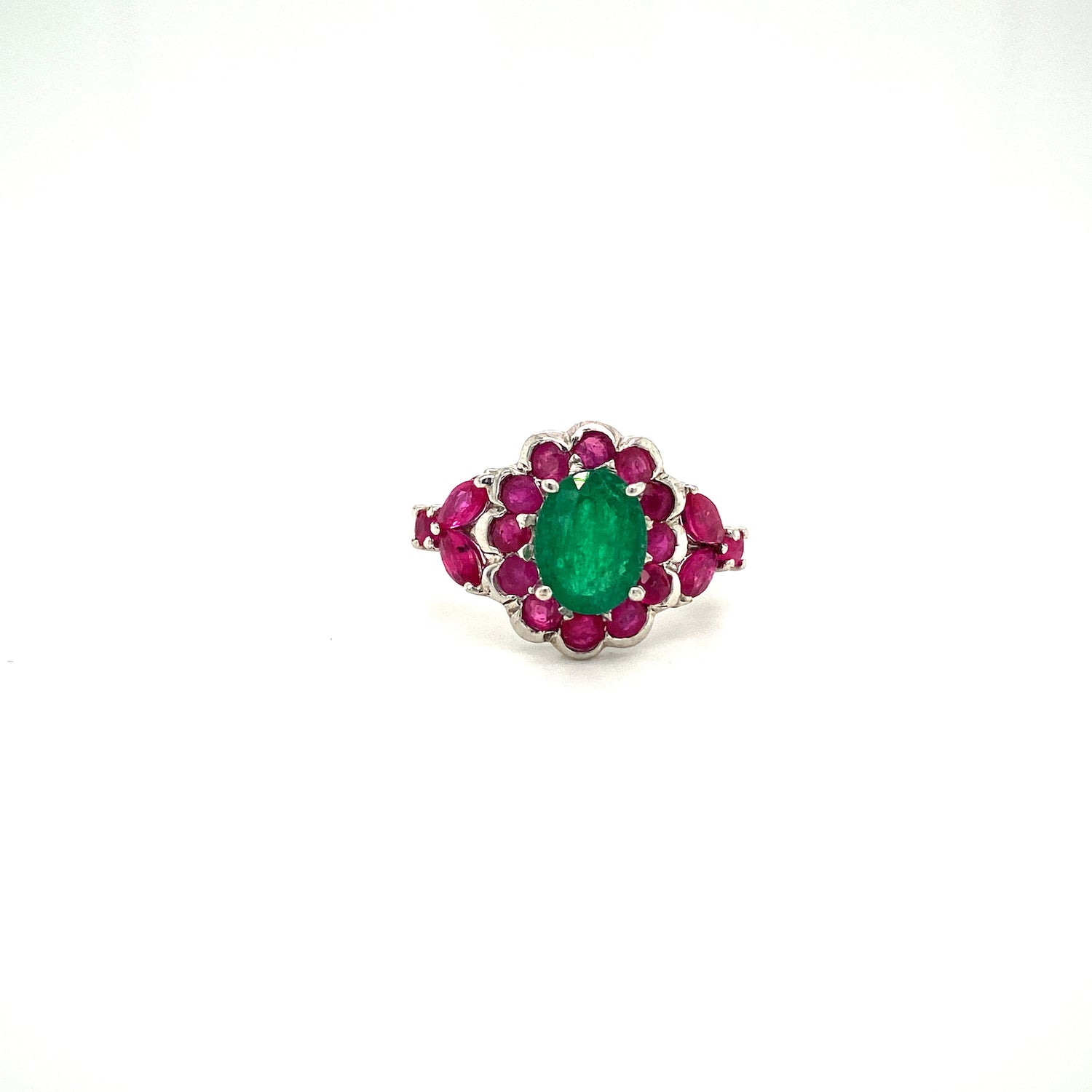 Natural Emerald Gemstone 925 Sterling Silver Ring | Paraiso Jewels