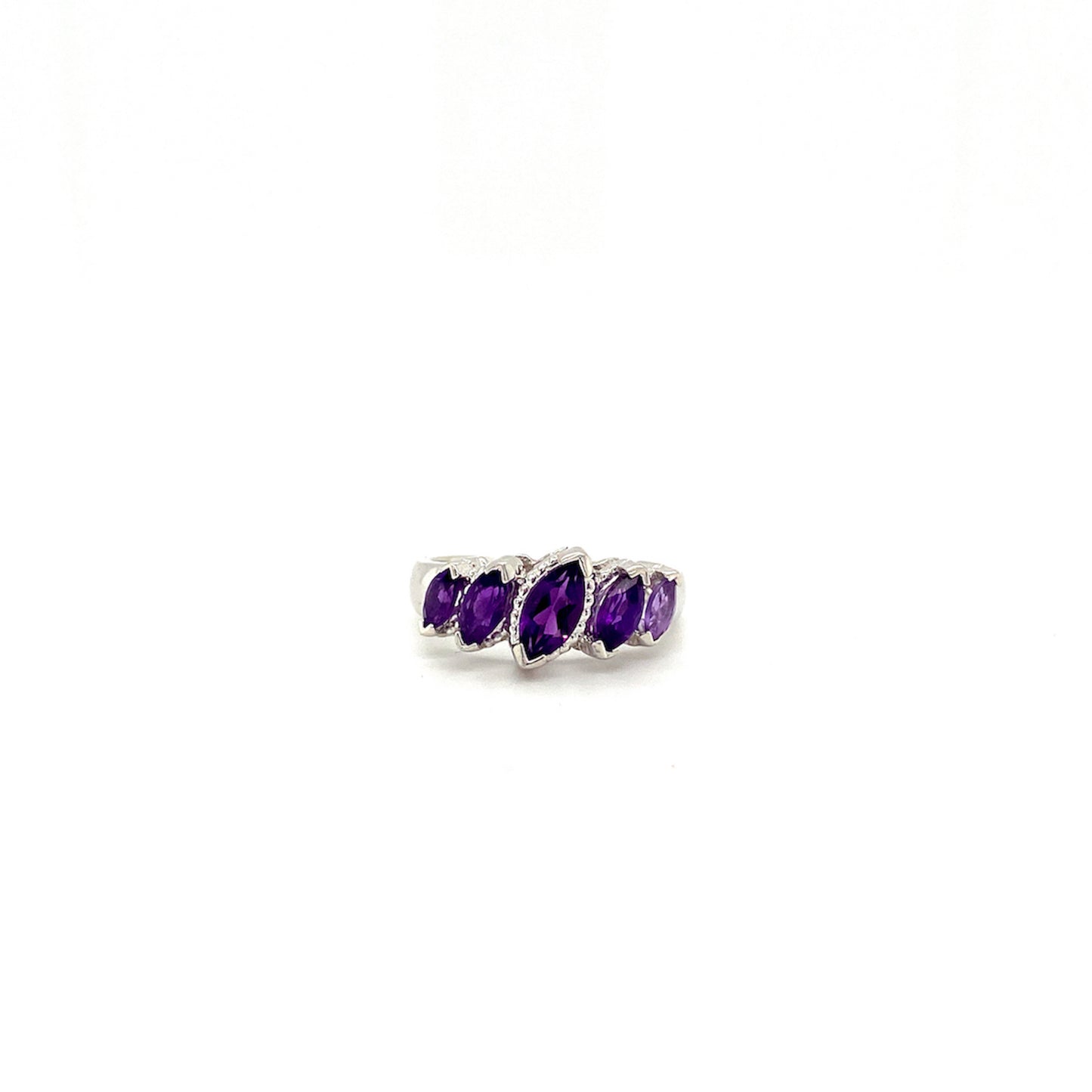Natural Amethyst Gemstone 925 Sterling Silver Ring | Paraiso Jewels