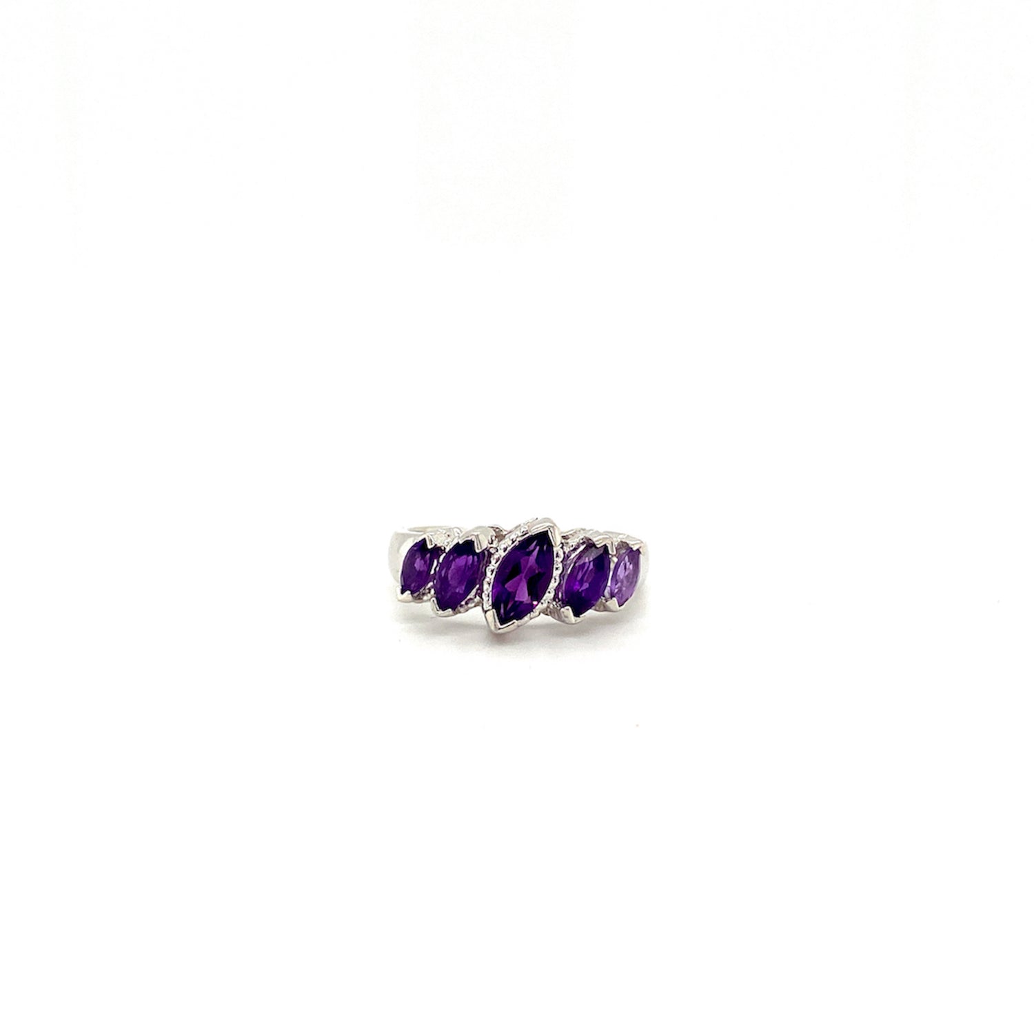 Natural Amethyst Gemstone 925 Sterling Silver Ring | Paraiso Jewels