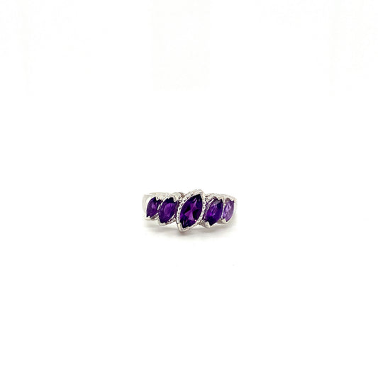 Natural Amethyst Gemstone 925 Sterling Silver Ring | Paraiso Jewels