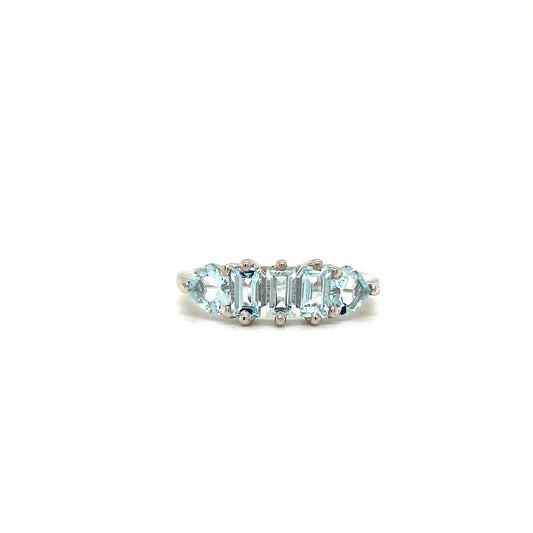 Natural Aquamarine Gemstone 925 Sterling Silver Ring | Paraiso Jewels