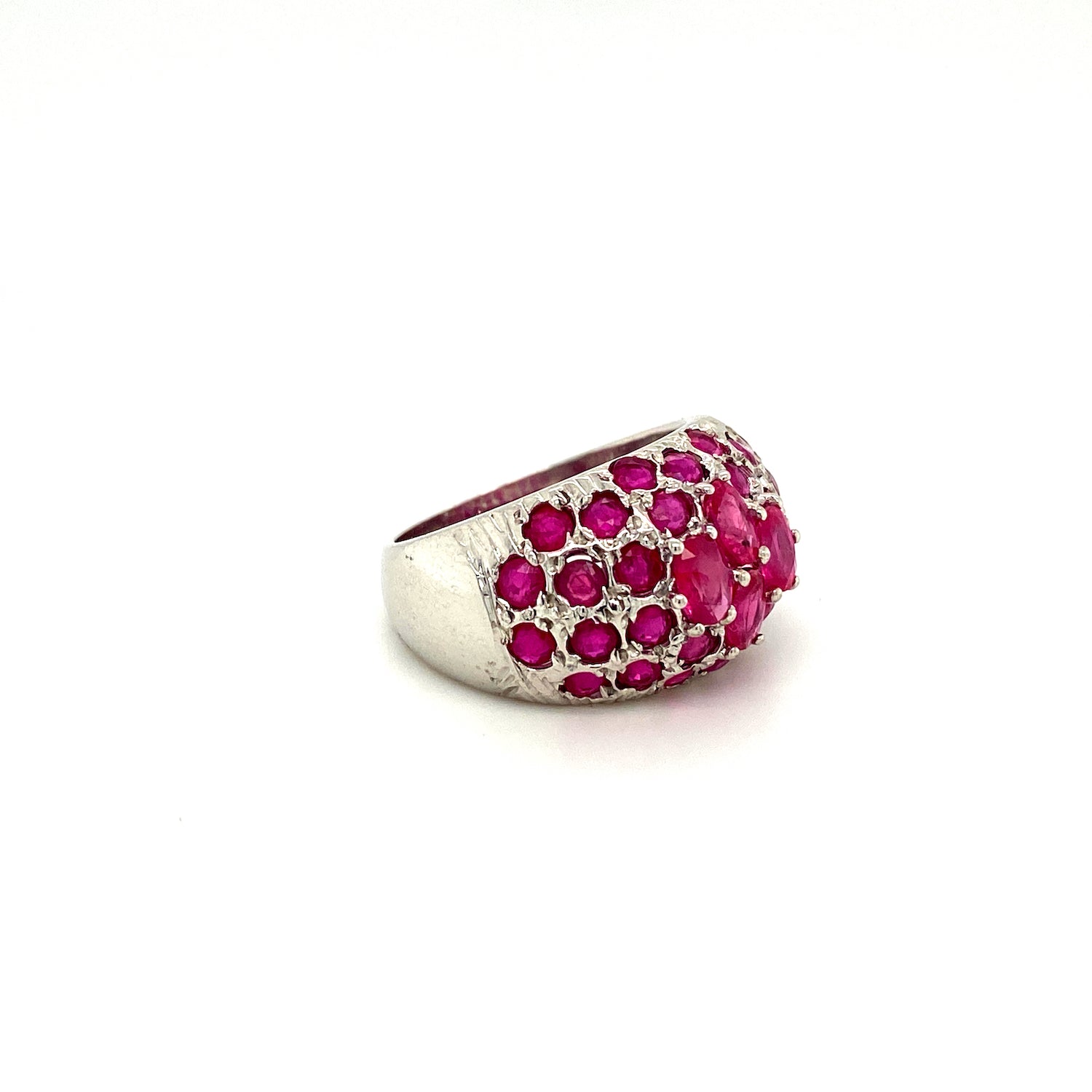 Natural Ruby Gemstone 925 Sterling Silver Ring - Side View | Paraiso Jewels