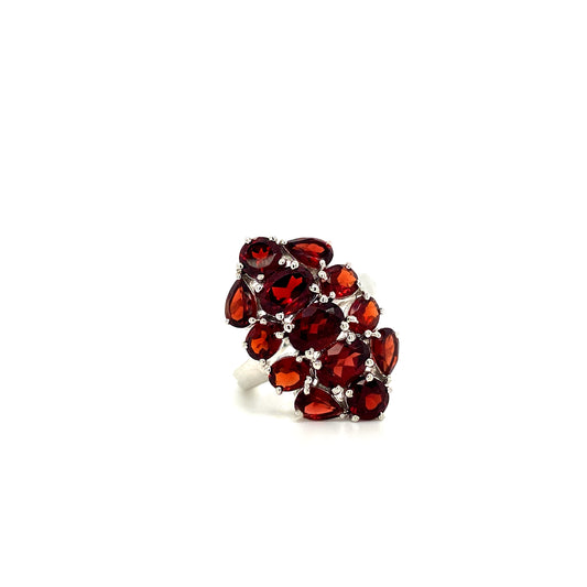 Natural Garnet Gemstone 925 Sterling Silver Ring | Paraiso Jewels