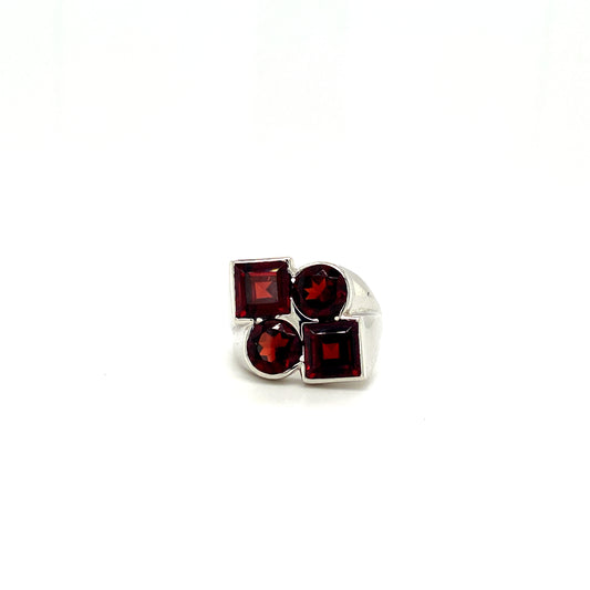Natural Garnet Gemstone 925 Sterling Silver Ring | Paraiso Jewels