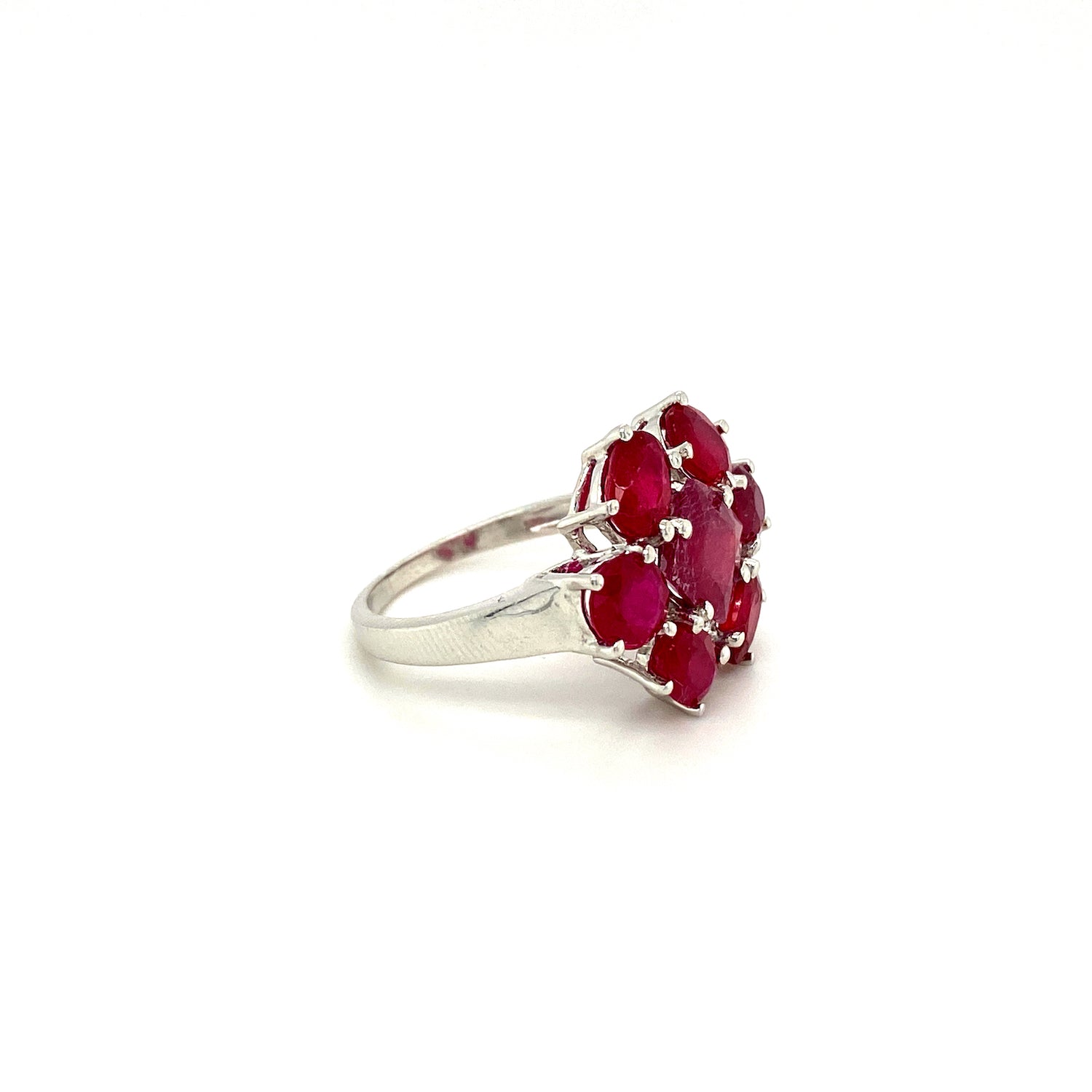 Natural Ruby Gemstone 925 Sterling Silver Ring - Side View | Paraiso Jewels