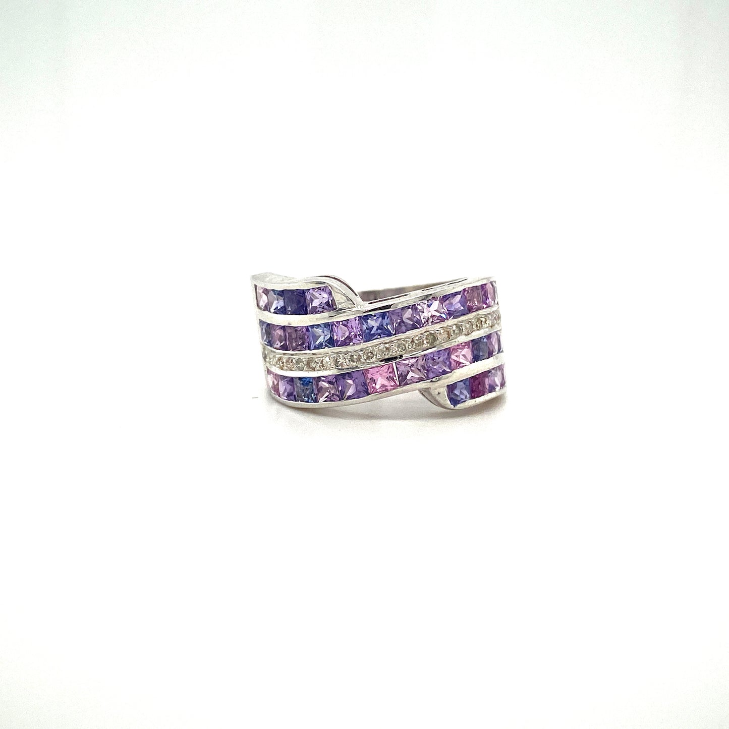 Natural Multi Sapphire Gemstone 925 Sterling Silver Ring | Paraiso Jewels