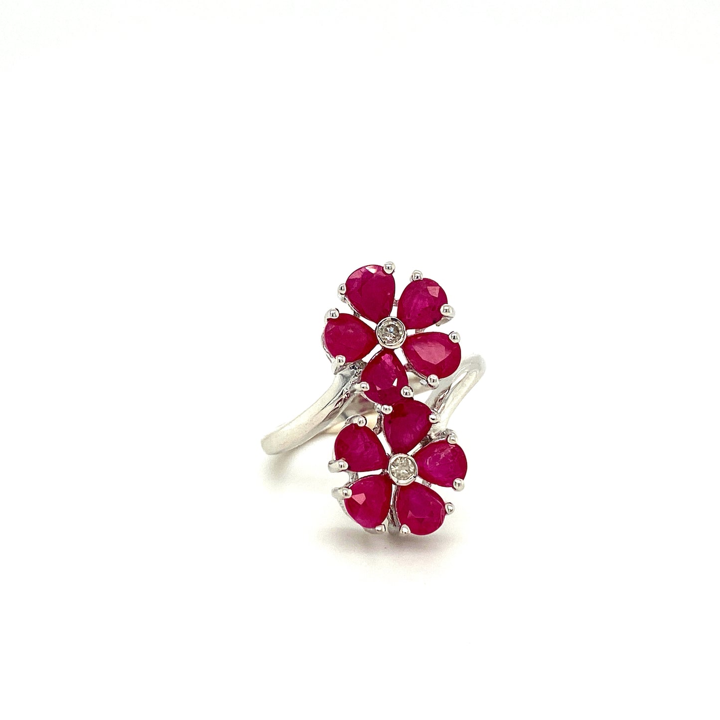 Natural Ruby and Diamond Gemstone 925 Sterling Silver Ring | Paraiso Jewels