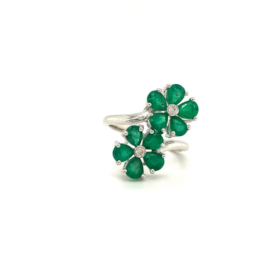 Natural Emerald Gemstone 925 Sterling Silver Ring | Paraiso Jewels