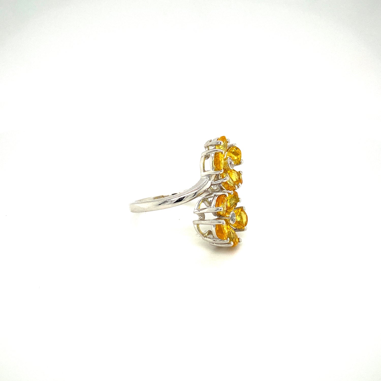 Natural Citrine Gemstone 925 Sterling Silver Ring - Side View | Paraiso Jewels