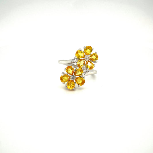 Natural Citrine Gemstone 925 Sterling Silver Ring | Paraiso Jewels