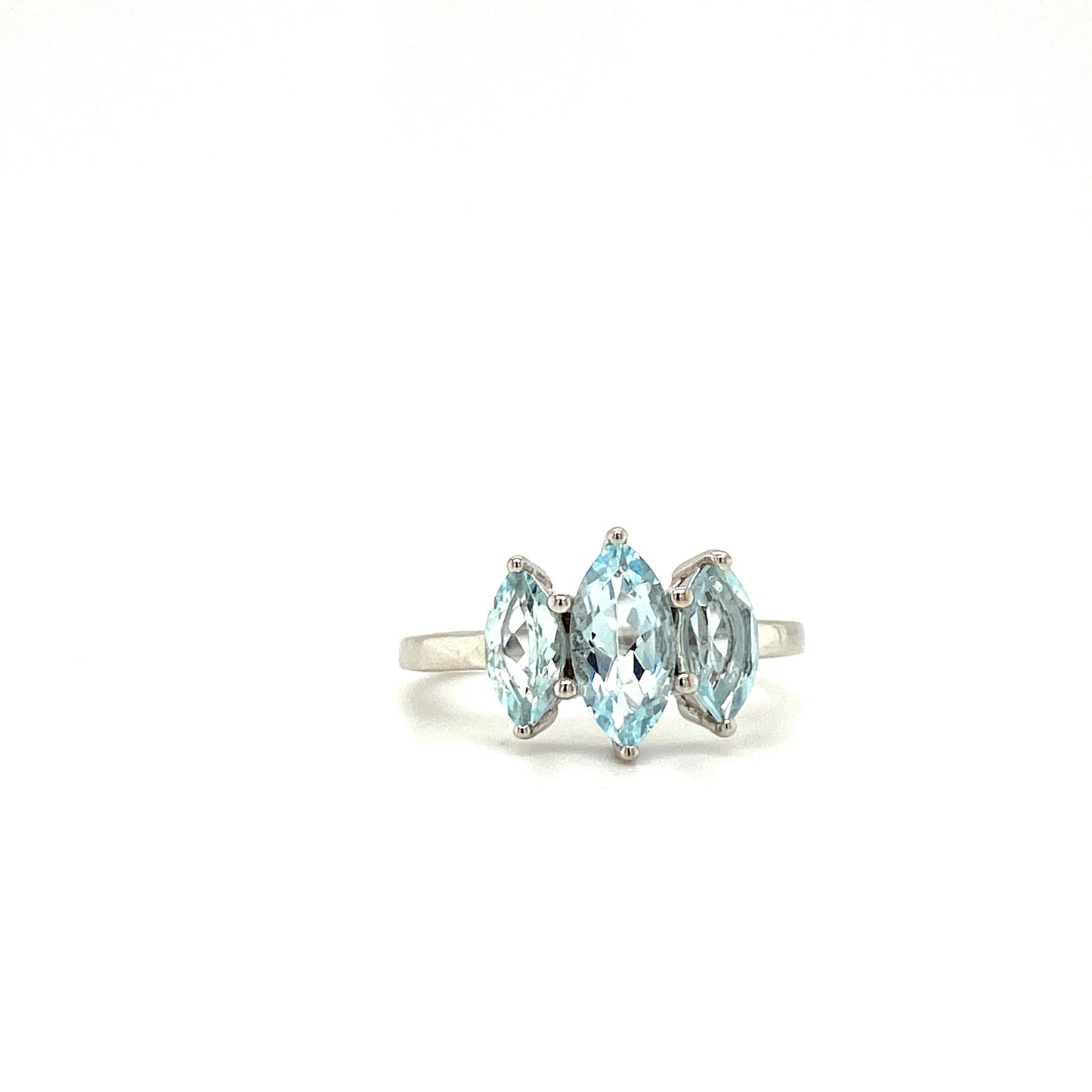 Natural Aquamarine Gemstone 925 Sterling Silver Ring | Paraiso Jewels