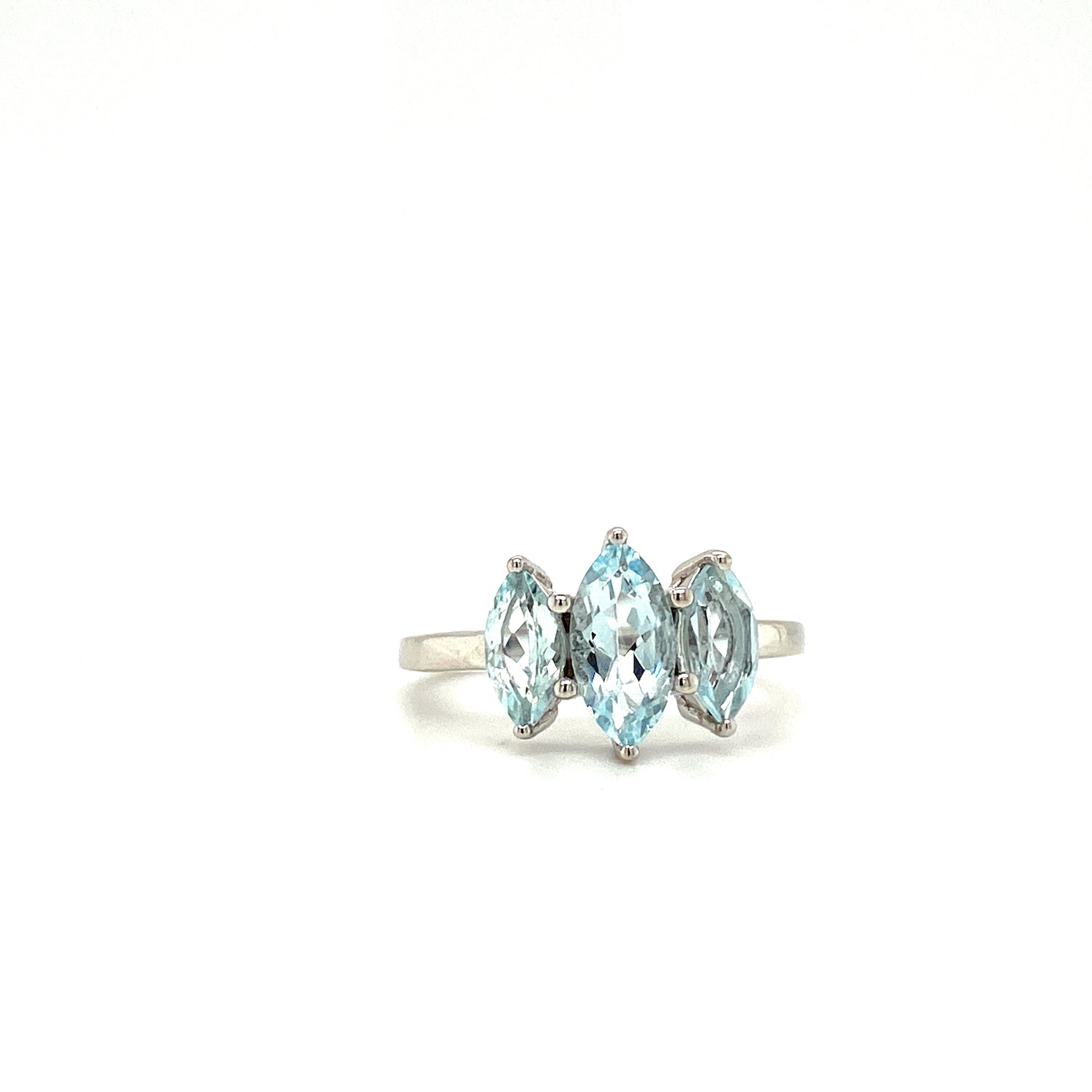 Natural Aquamarine Gemstone 925 Sterling Silver Ring | Paraiso Jewels
