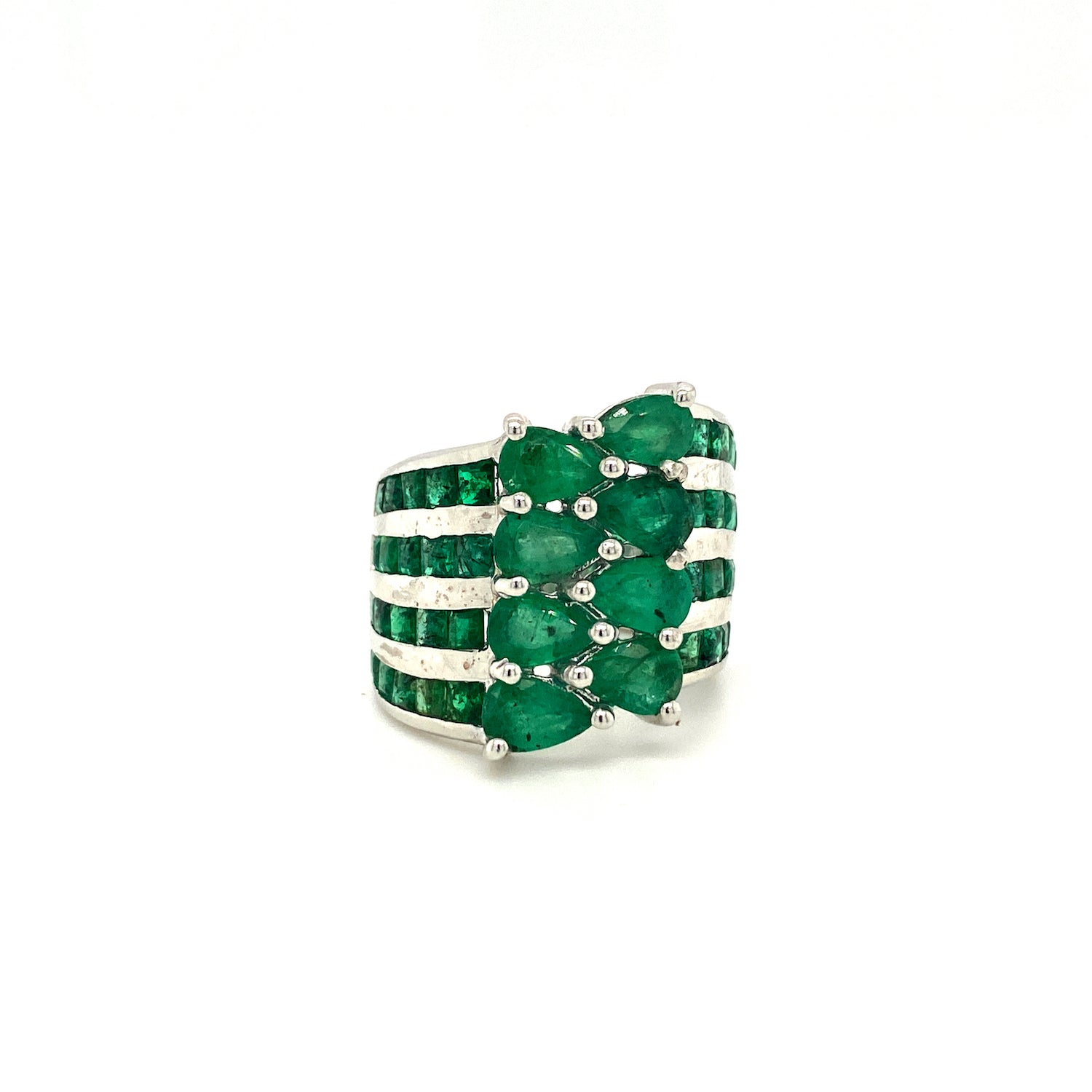 Natural Emerald Gemstone 925 Sterling Silver Ring | Paraiso Jewels