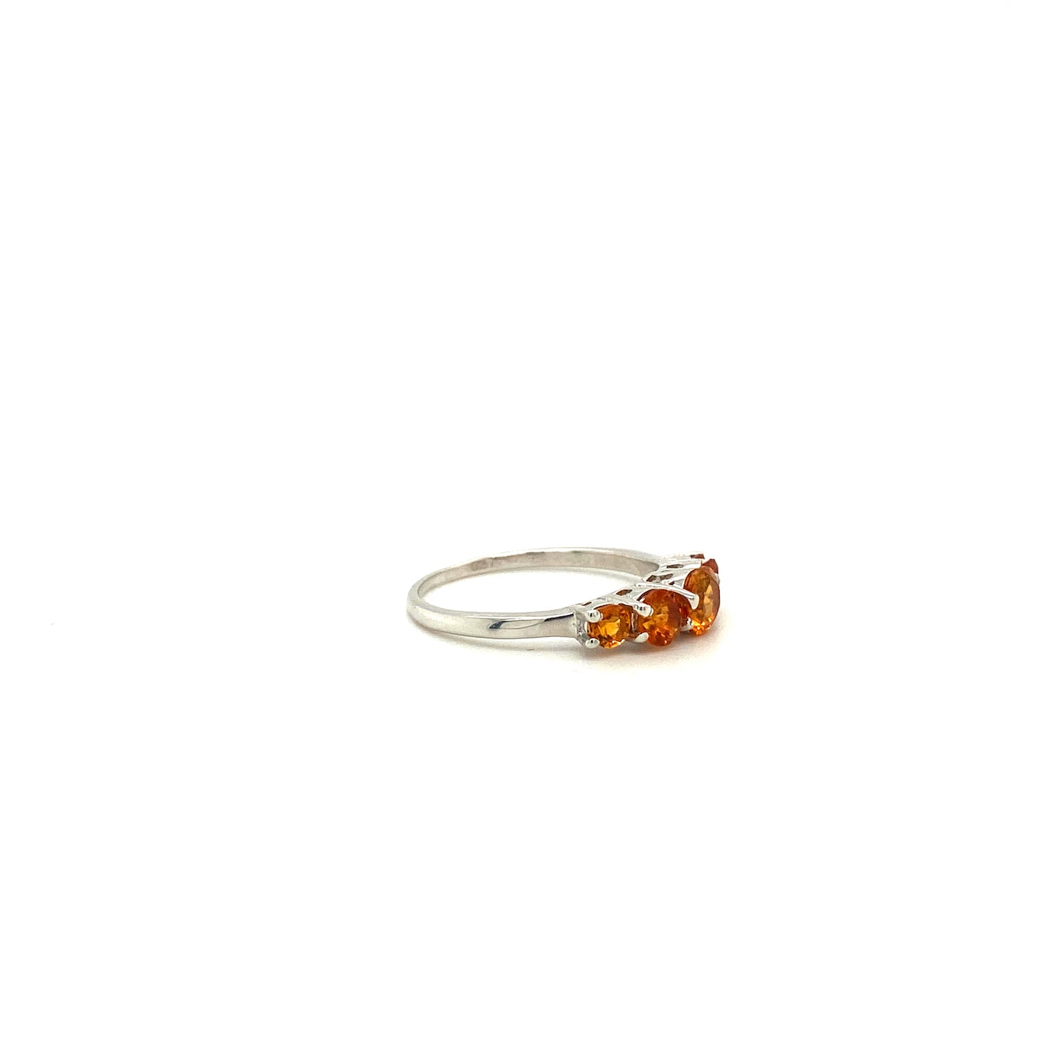 Natural Citrine Gemstone 925 Sterling Silver Ring - Side View | Paraiso Jewels