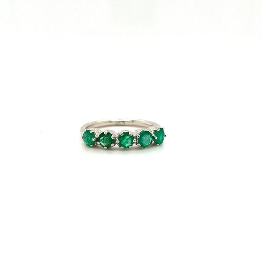 Natural Emerald Gemstone 925 Sterling Silver Ring | Paraiso Jewels