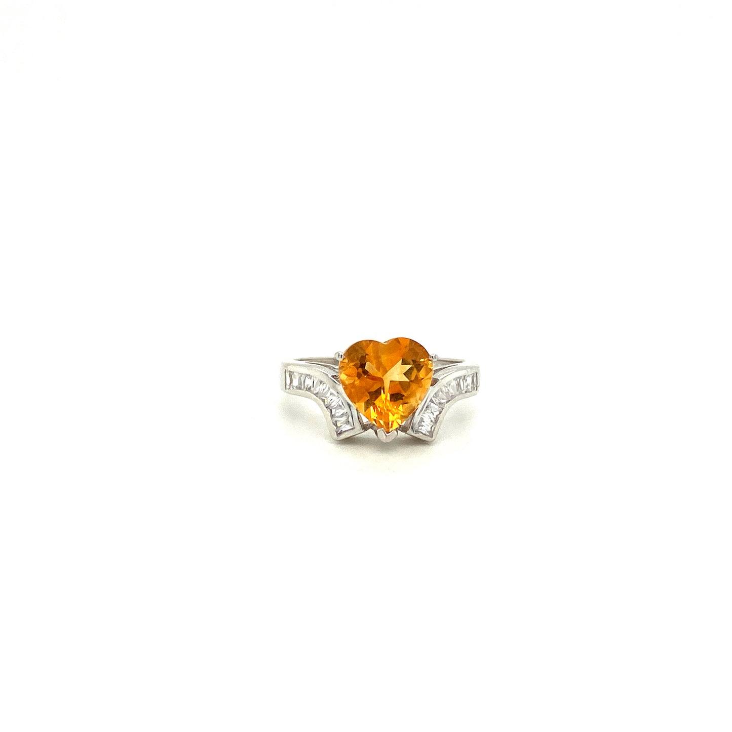 Natural Citrine and Diamond Gemstone 925 Sterling Silver Ring | Paraiso Jewels