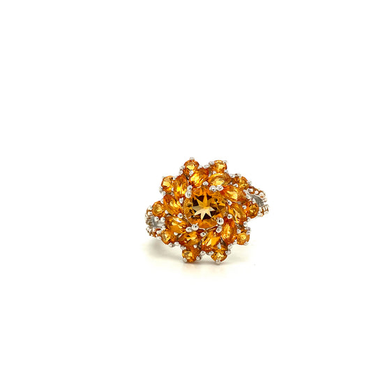 Natural Citrine Gemstone 925 Sterling Silver Ring | Paraiso Jewels