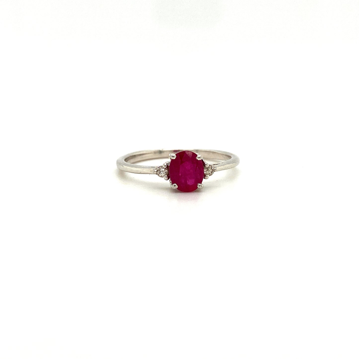 Natural Ruby and Diamond Gemstone 925 Sterling Silver Ring | Paraiso Jewels