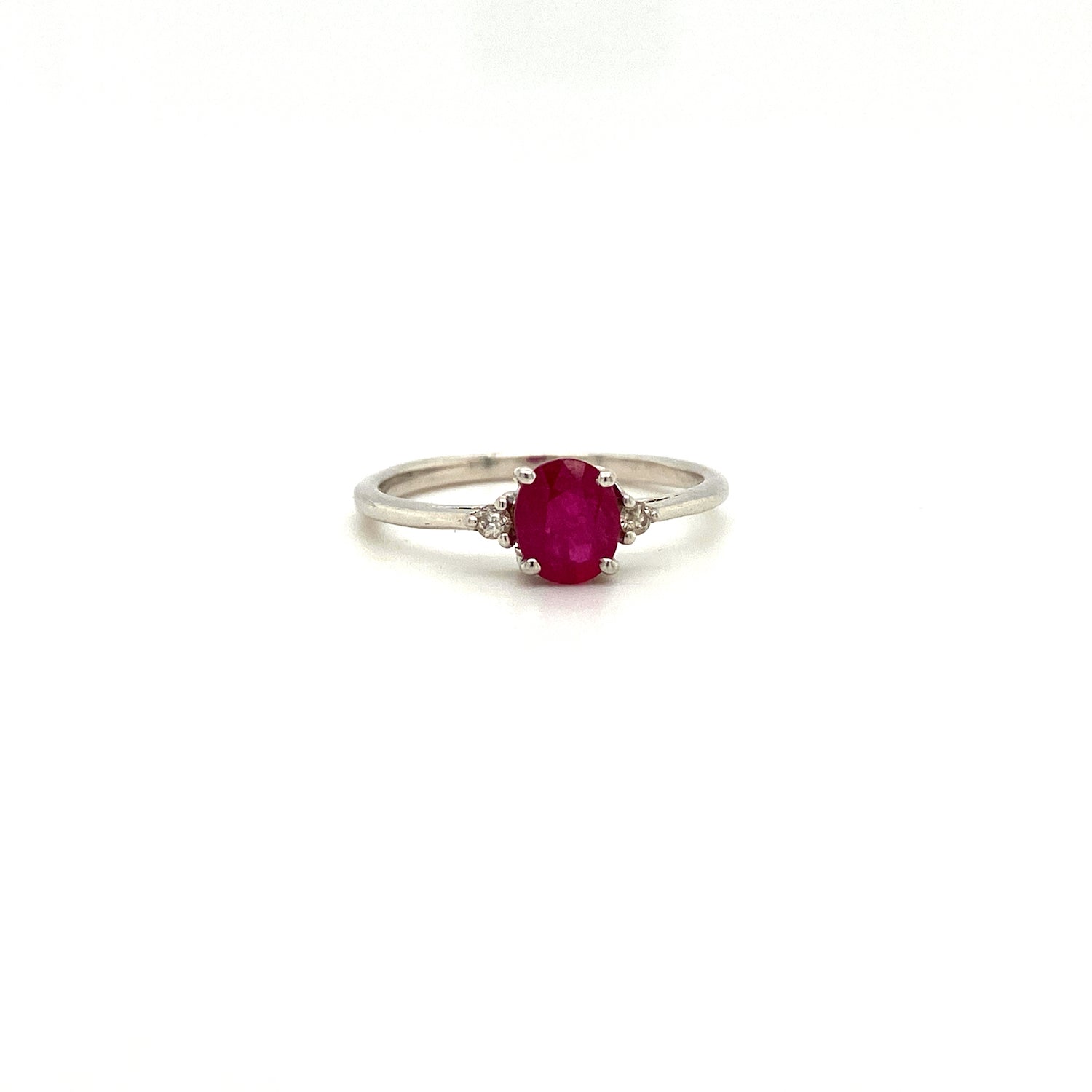 Natural Ruby and Diamond Gemstone 925 Sterling Silver Ring | Paraiso Jewels