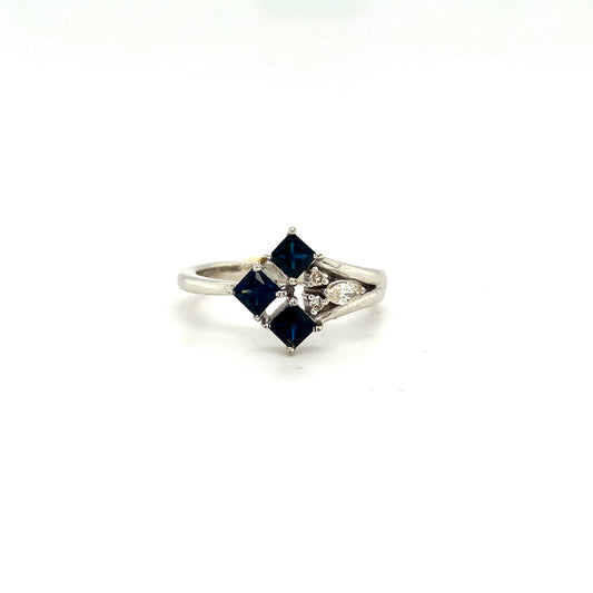 Natural Sapphire Gemstone 925 Sterling Silver Ring | Paraiso Jewels