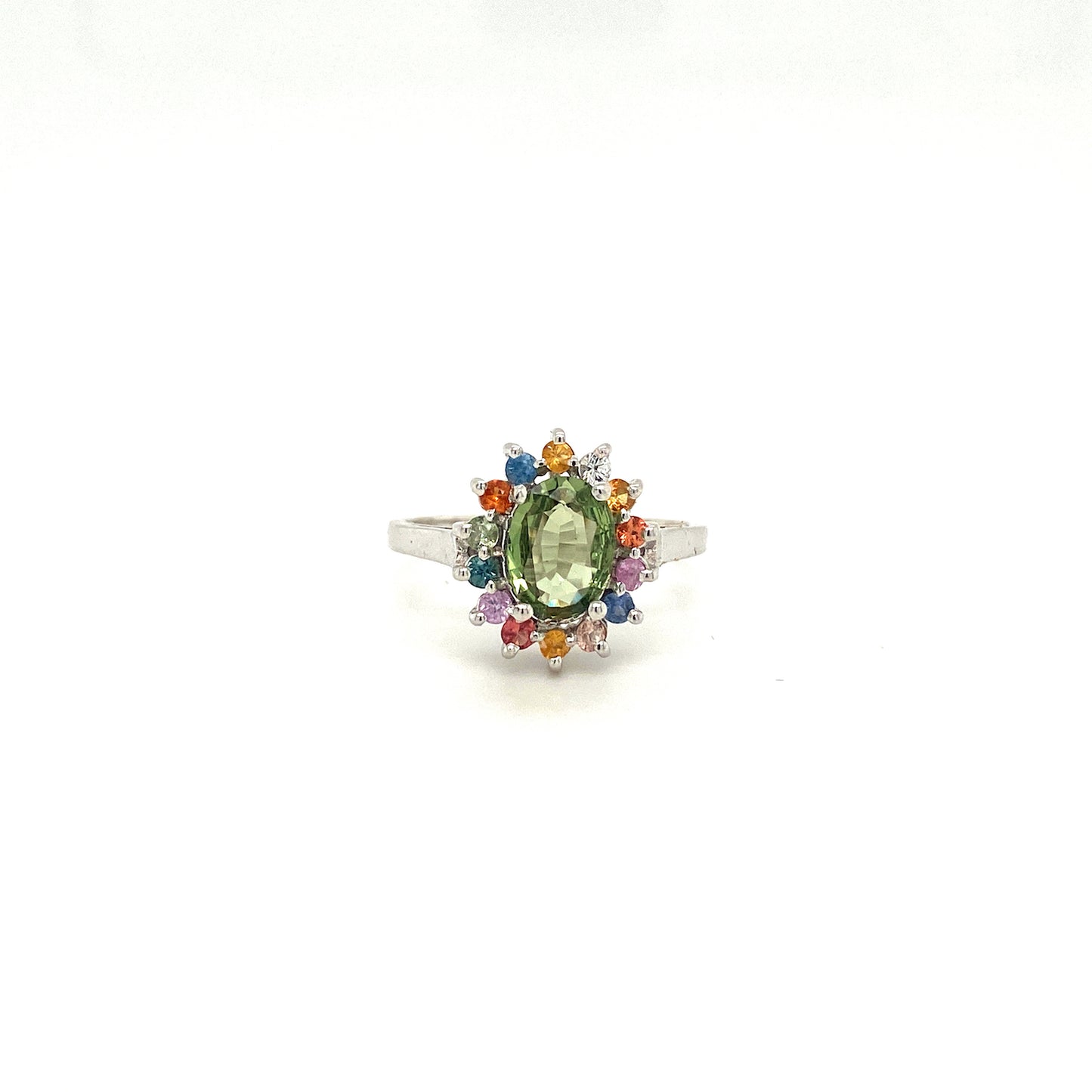 Natural Multi Sapphire Gemstone 925 Sterling Silver Ring | Paraiso Jewels