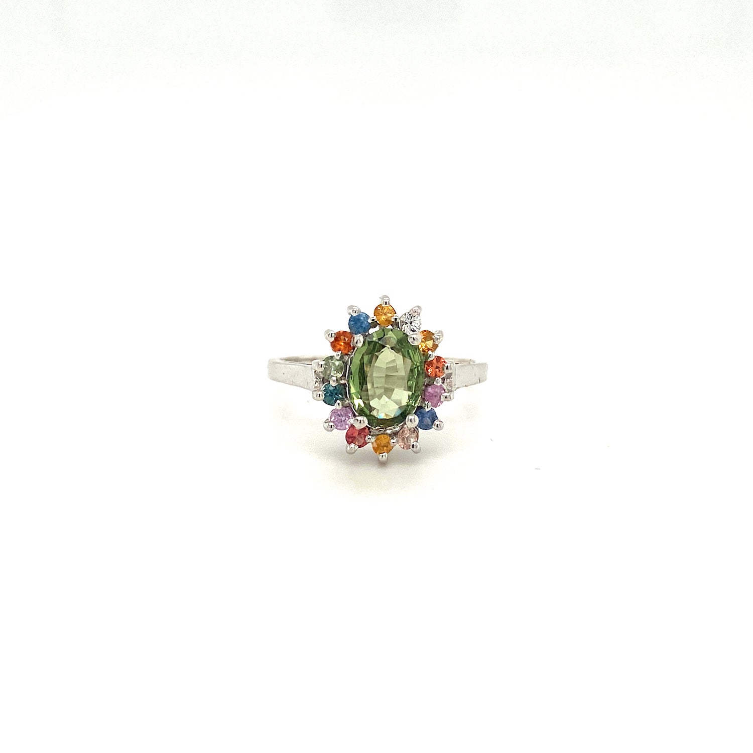 Natural Multi Sapphire Gemstone 925 Sterling Silver Ring | Paraiso Jewels