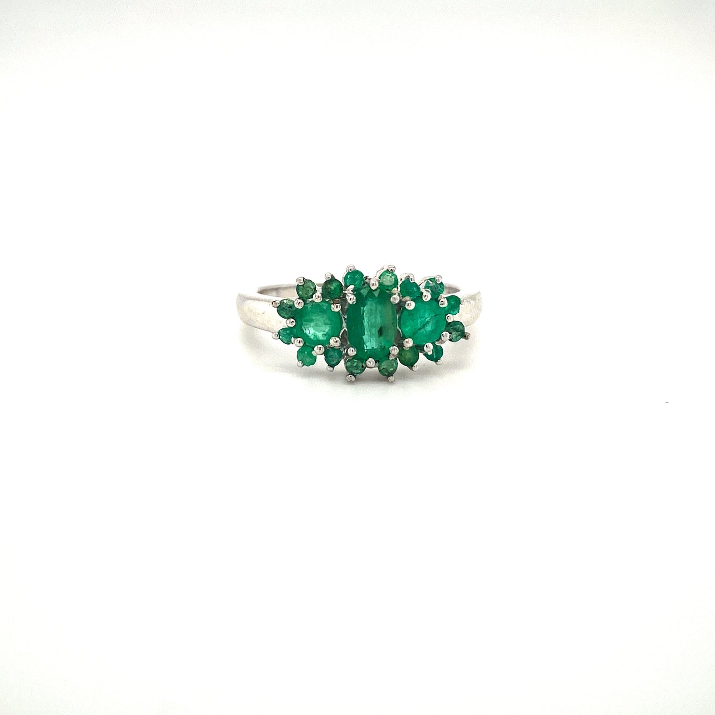 Natural Emerald Gemstone 925 Sterling Silver Ring | Paraiso Jewels