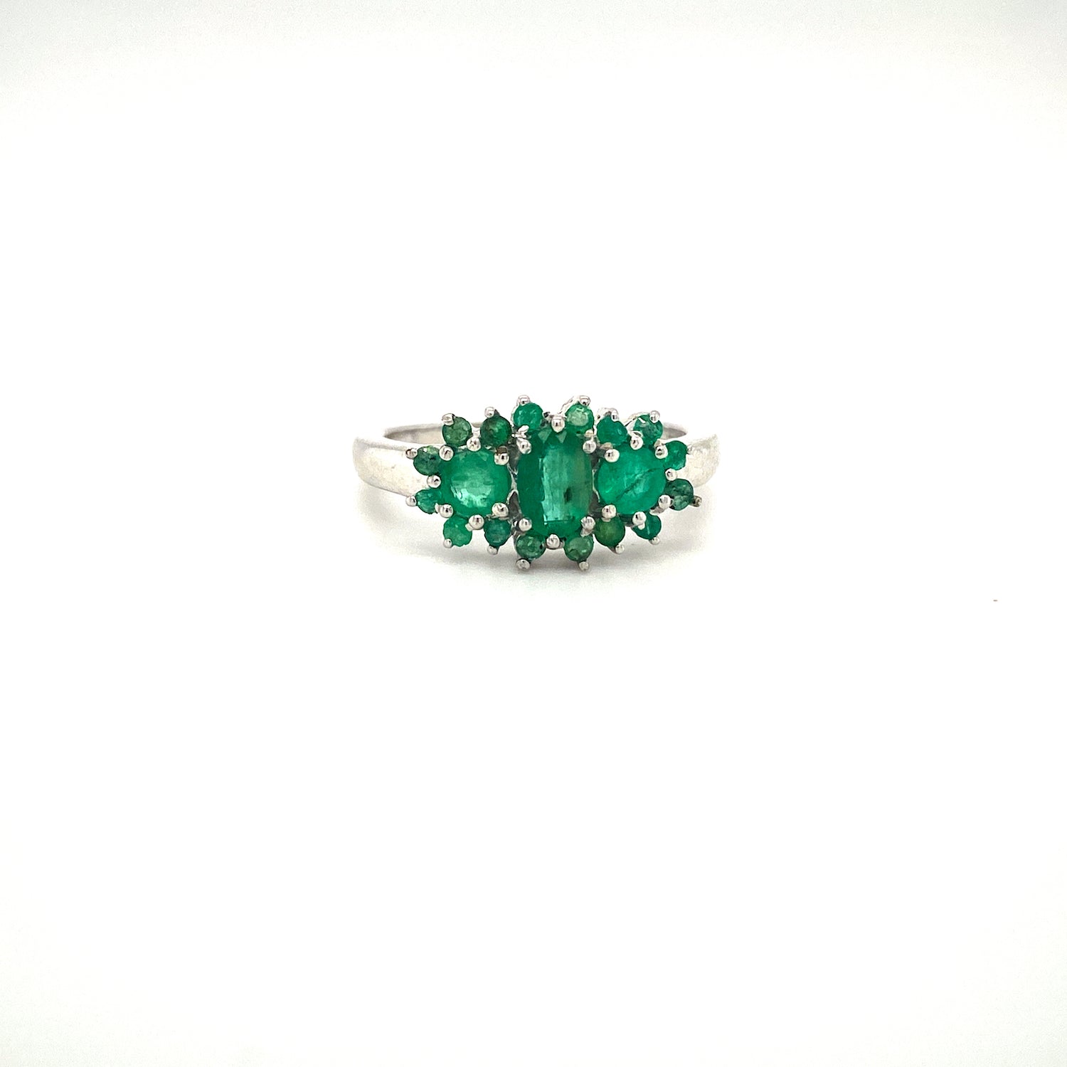 Natural Emerald Gemstone 925 Sterling Silver Ring | Paraiso Jewels