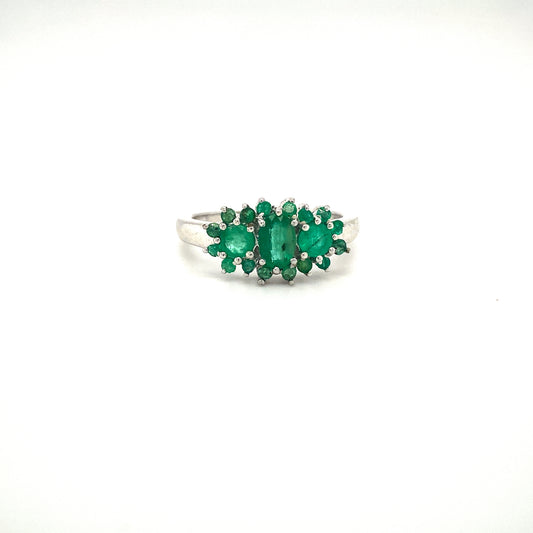 Natural Emerald Gemstone 925 Sterling Silver Ring | Paraiso Jewels
