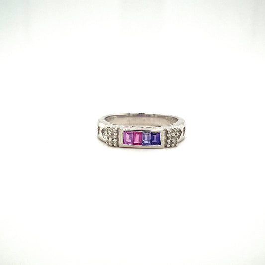 Natural Multi Sapphire Gemstone 925 Sterling Silver Ring | Paraiso Jewels